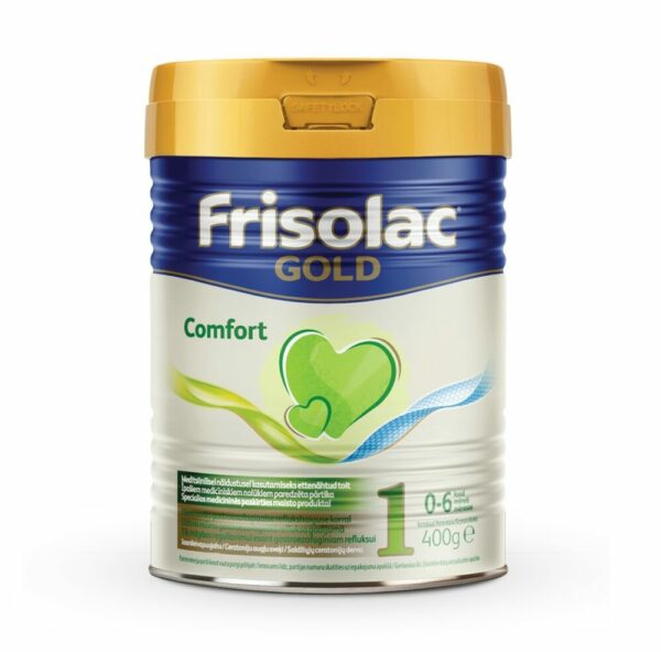 Specialios paskirties mišinys atpylinėjantiems kūdikiams FRISOLAC Gold Comfort 1, 0-6 mėn., 400 g