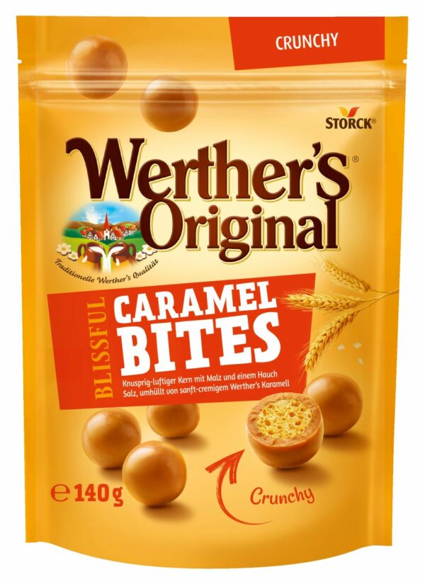 Saldainiai WERTHER'S Caramel Bites Crunchy, 140 g