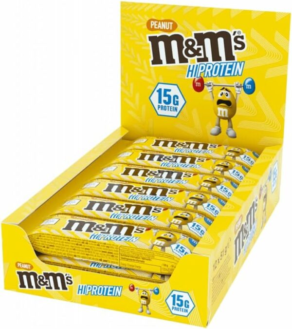 Baltyminis batonėlis M&M's Hi Protein Peanut, 51 g x 12 vnt.